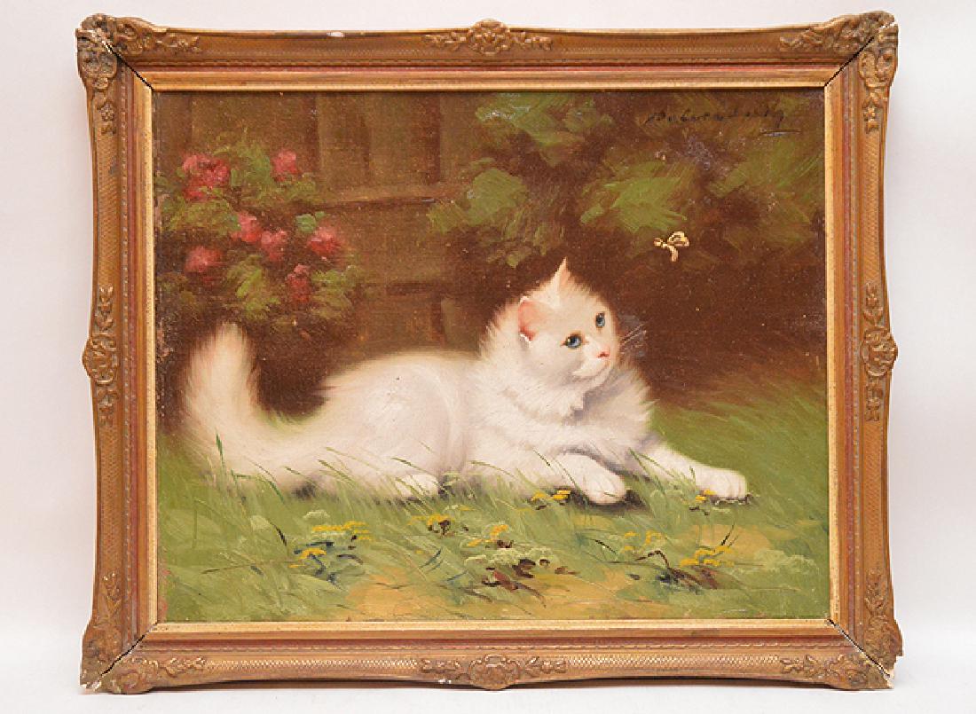 Beno Bolderadszky (Hungary 1885- ), oil on canvas, "Cat (1 of 4)