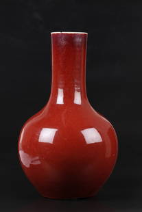 Flambe Porcelain Vase.: Middle of Qing dynasty. H:33cm