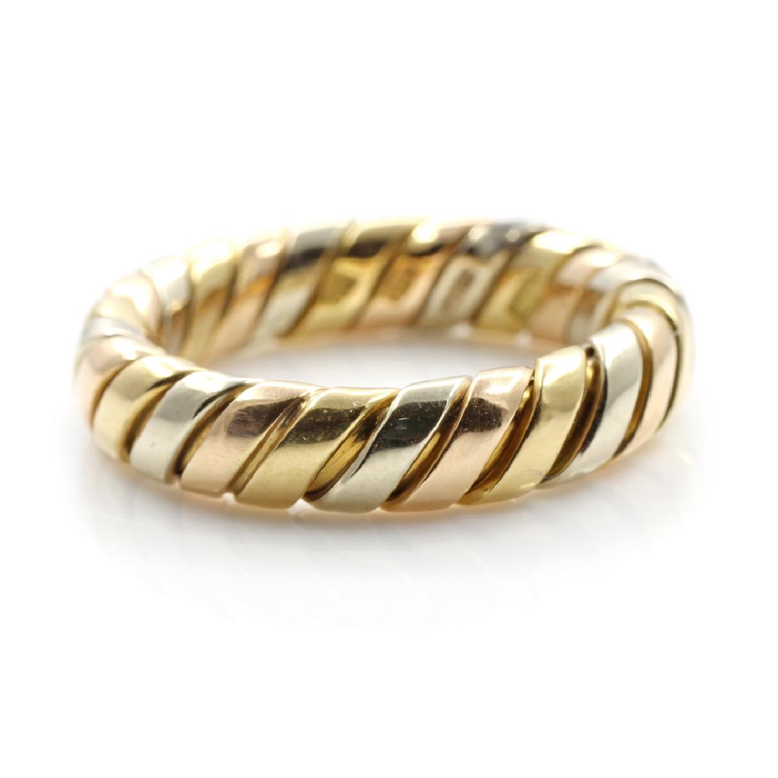 Bulgari 18K Tri Color Gold Tubogas Ring (1 of 2)