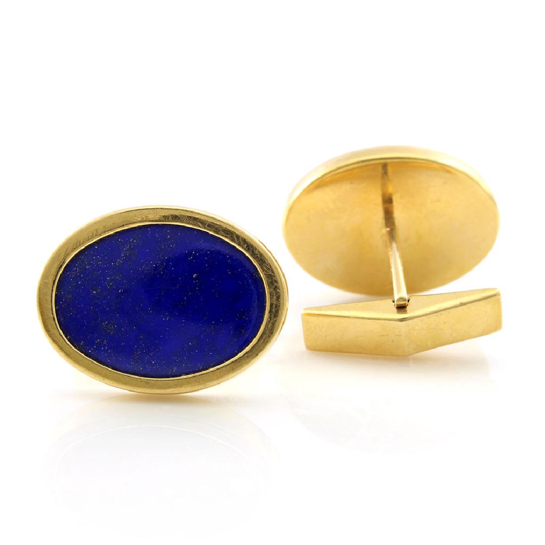 Lapis Lazuli 14K Yellow Gold Cufflinks (1 of 1)