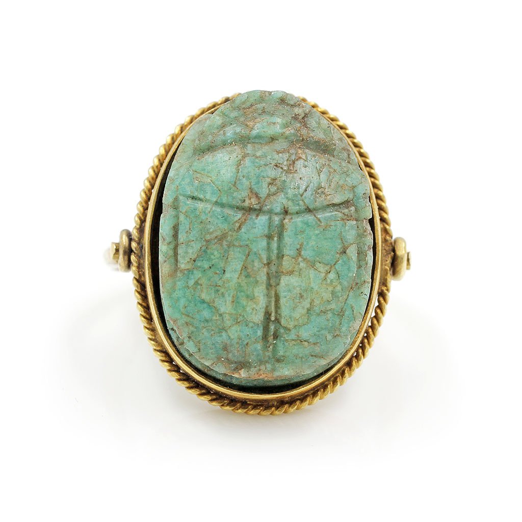 Ancient Egyptian Scarab Swivel Gold Ring