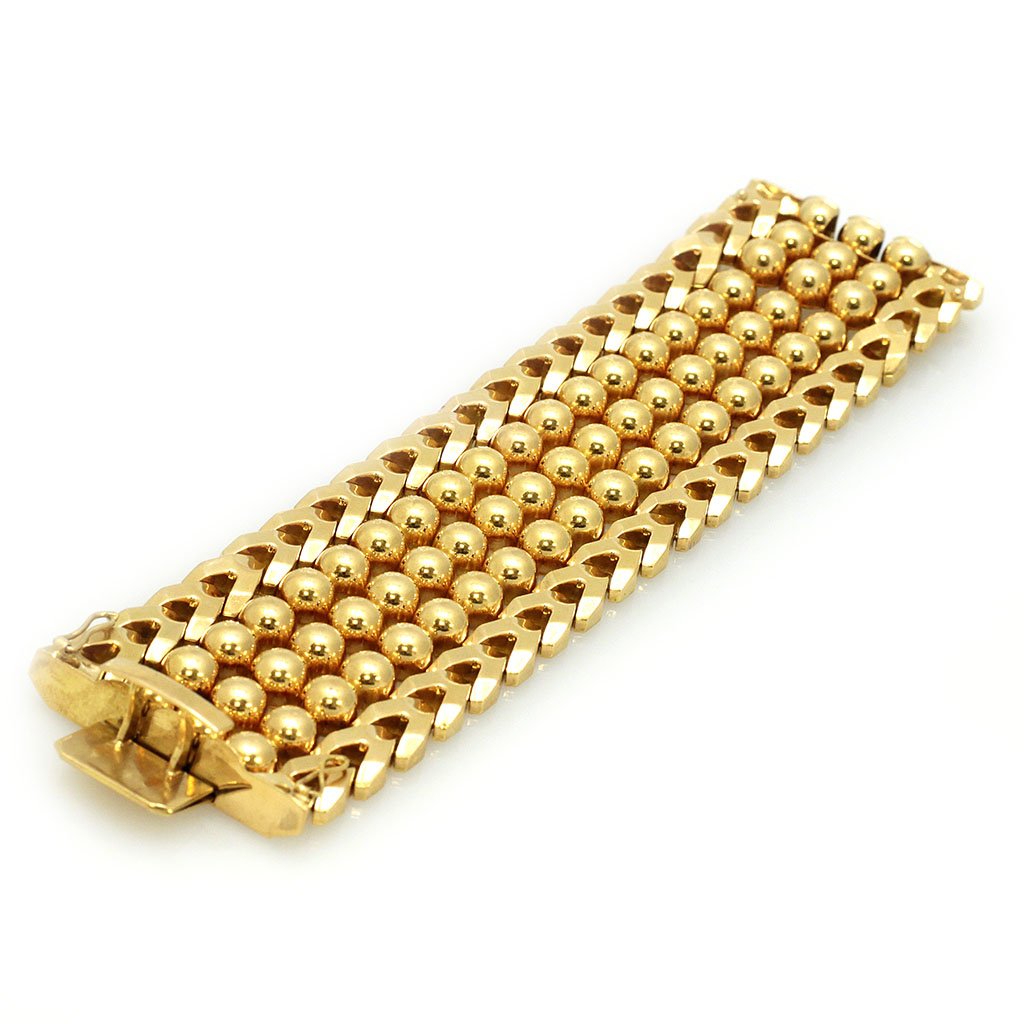 Retro Wide 18k Gold Bracelet (1 of 5)