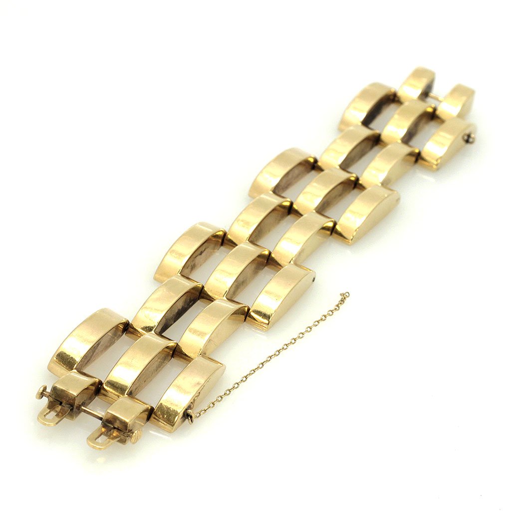 Retro Wide 14k Gold Bracelet (1 of 3)