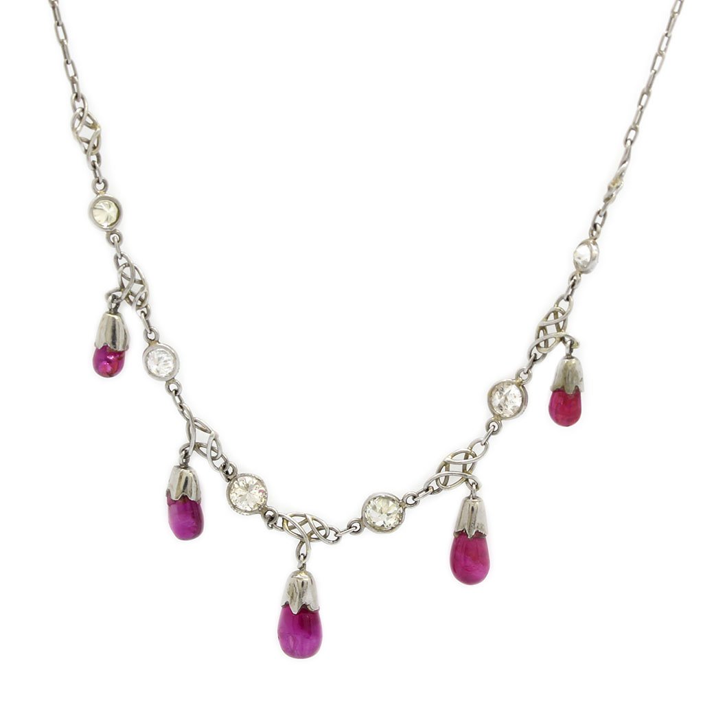 Ruby Diamond Platinum Necklace (1 of 1)