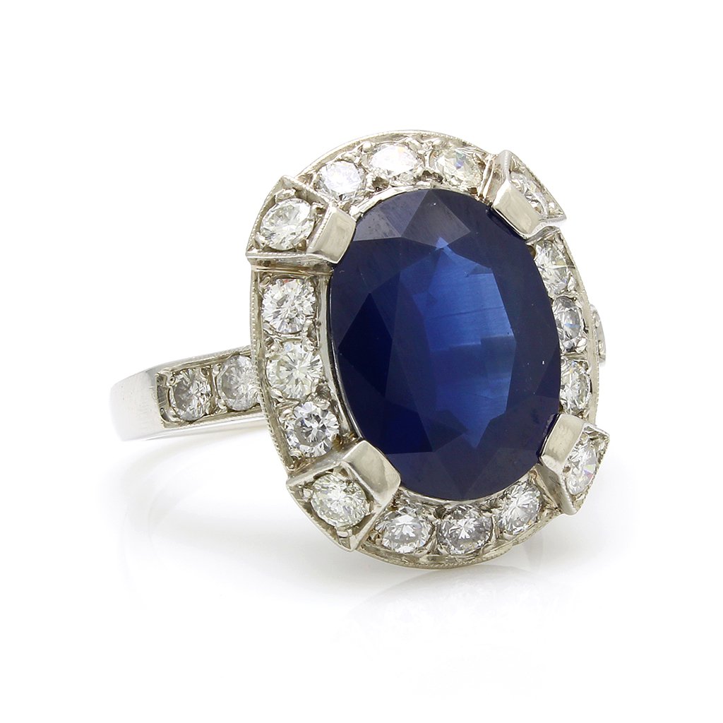 Sapphire Diamond Platinum Ring (1 of 4)