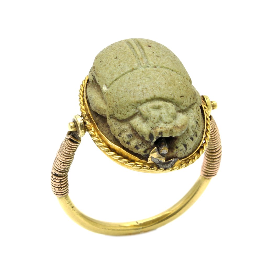 18K Yellow Gold Scarab Ring (1 of 2)
