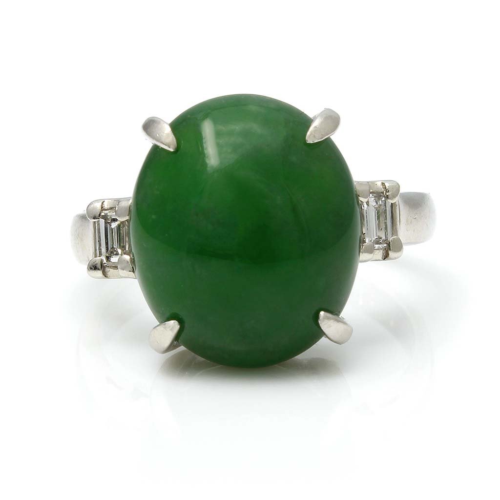 Jade Diamond Platinum Ring (1 of 4)