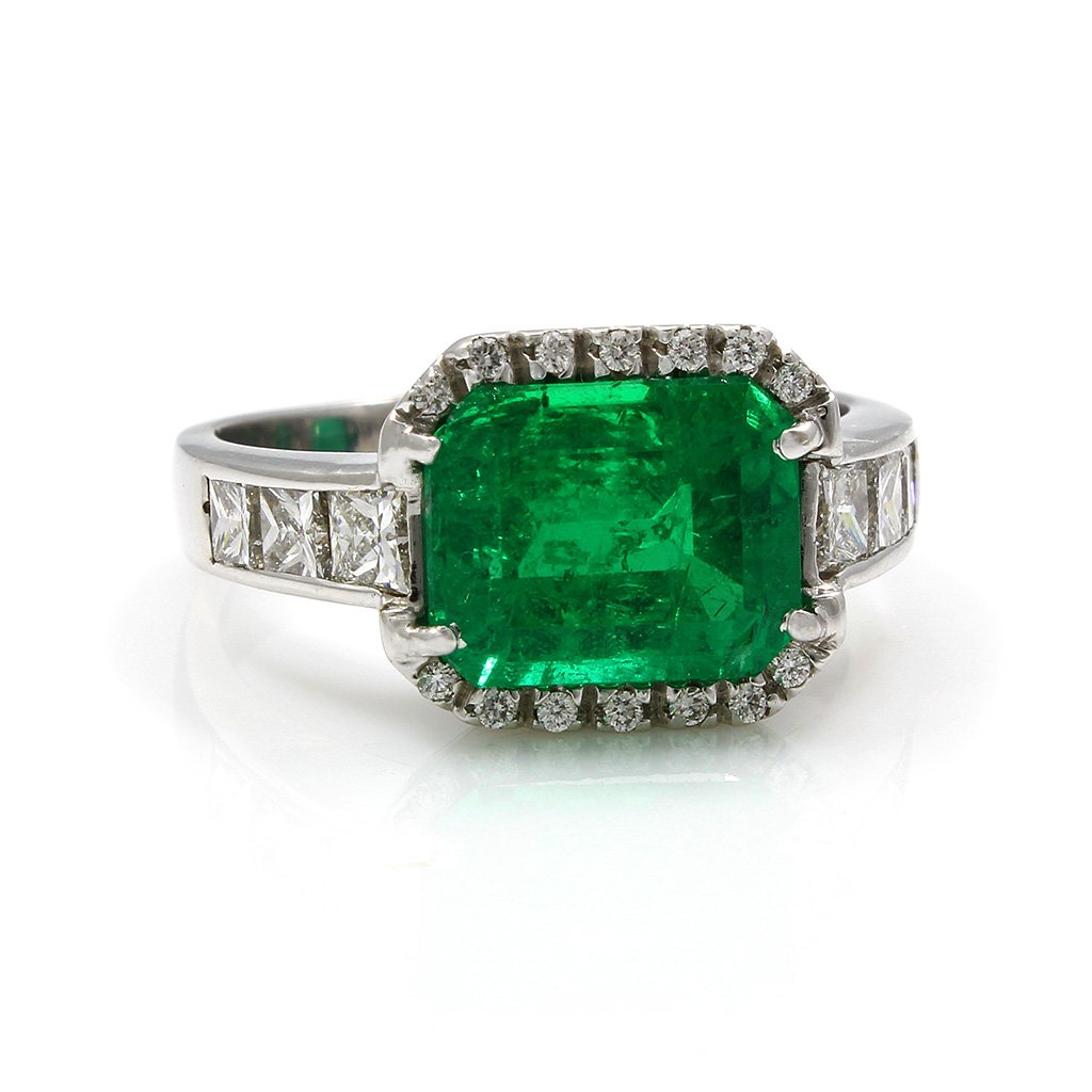 Emerald Diamond 18K White Gold Ring (1 of 7)
