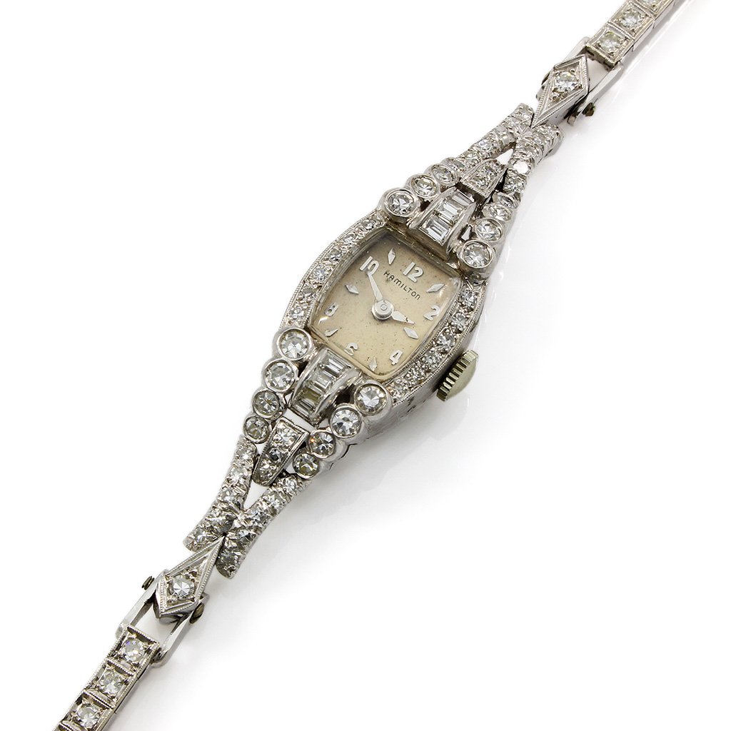 Vintage Hamilton Diamond Platinum Ladies Watch (1 of 3)