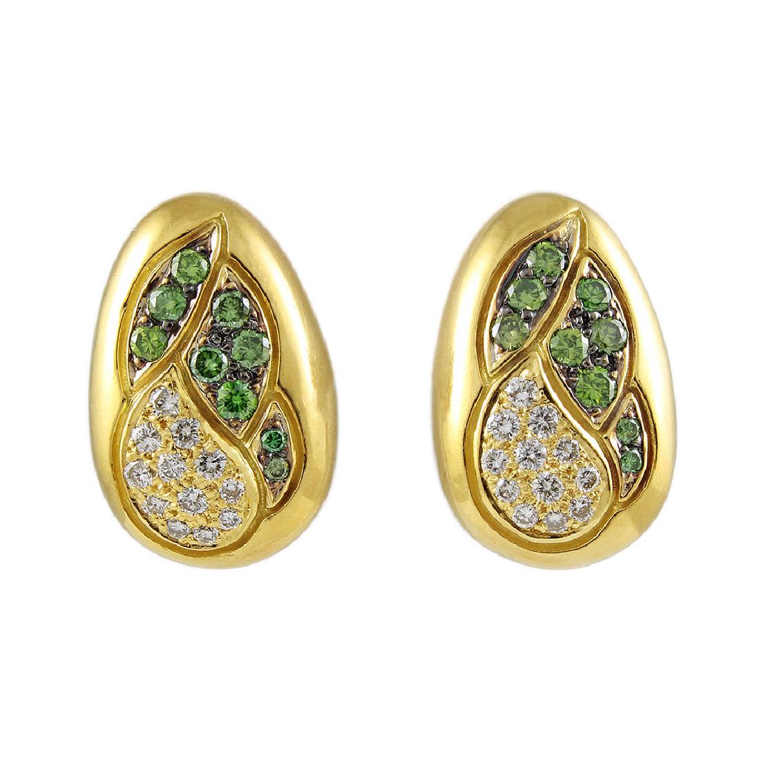 Tenthio Diamond & Tsavorite 18K Gold Earrings (1 of 3)