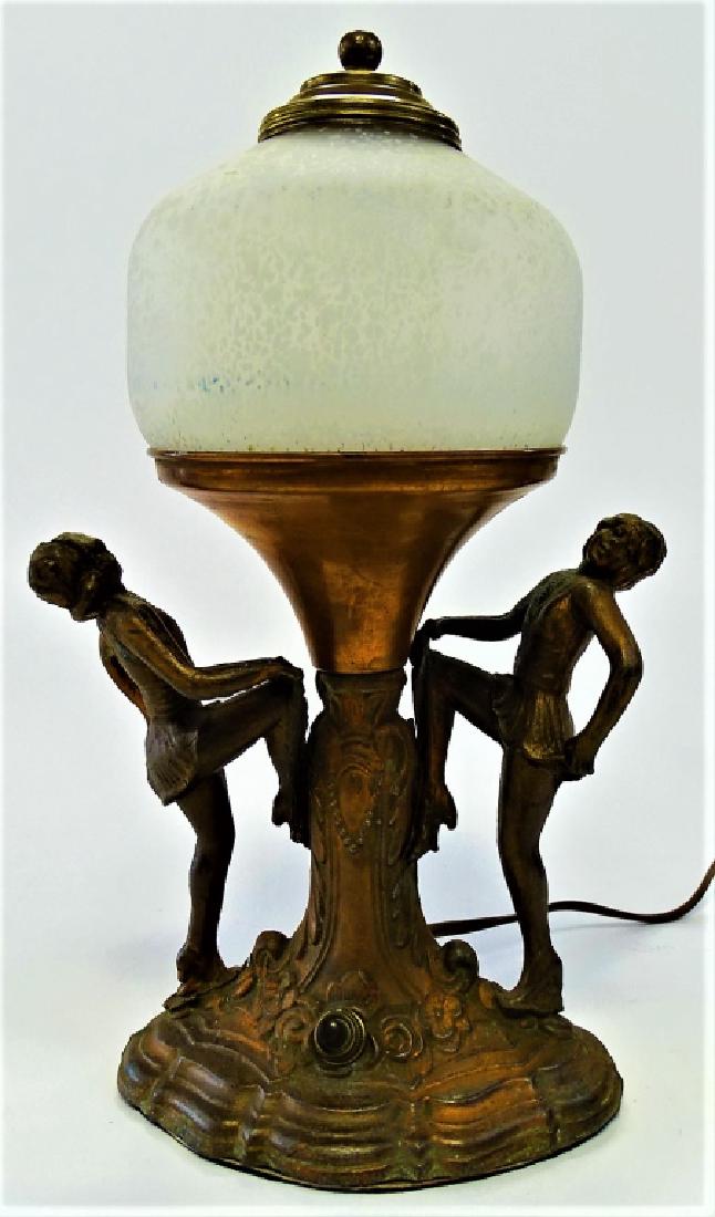 ORIGINAL ART DECO DOUBLE DANCER TABLE LAMP (1 of 2)