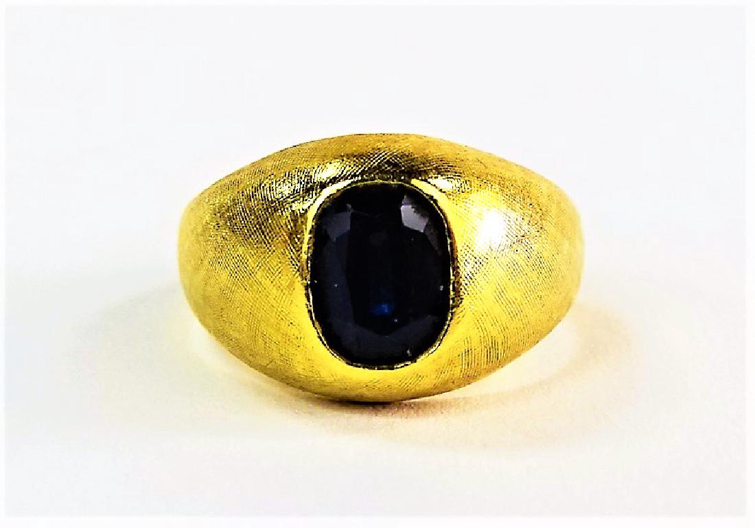 VINTAGE 18KT YELLOW GOLD SAPPHIRE RING (1 of 4)