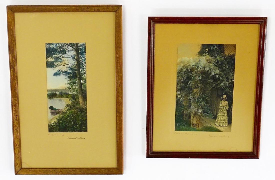 2 WALLACE NUTTING HAND COLORED PRINTS SIGNED (1 of 4)