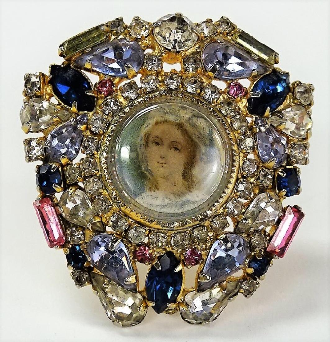 RARE HOBET PORTRAIT & GOLD TONE PIN (1 of 2)