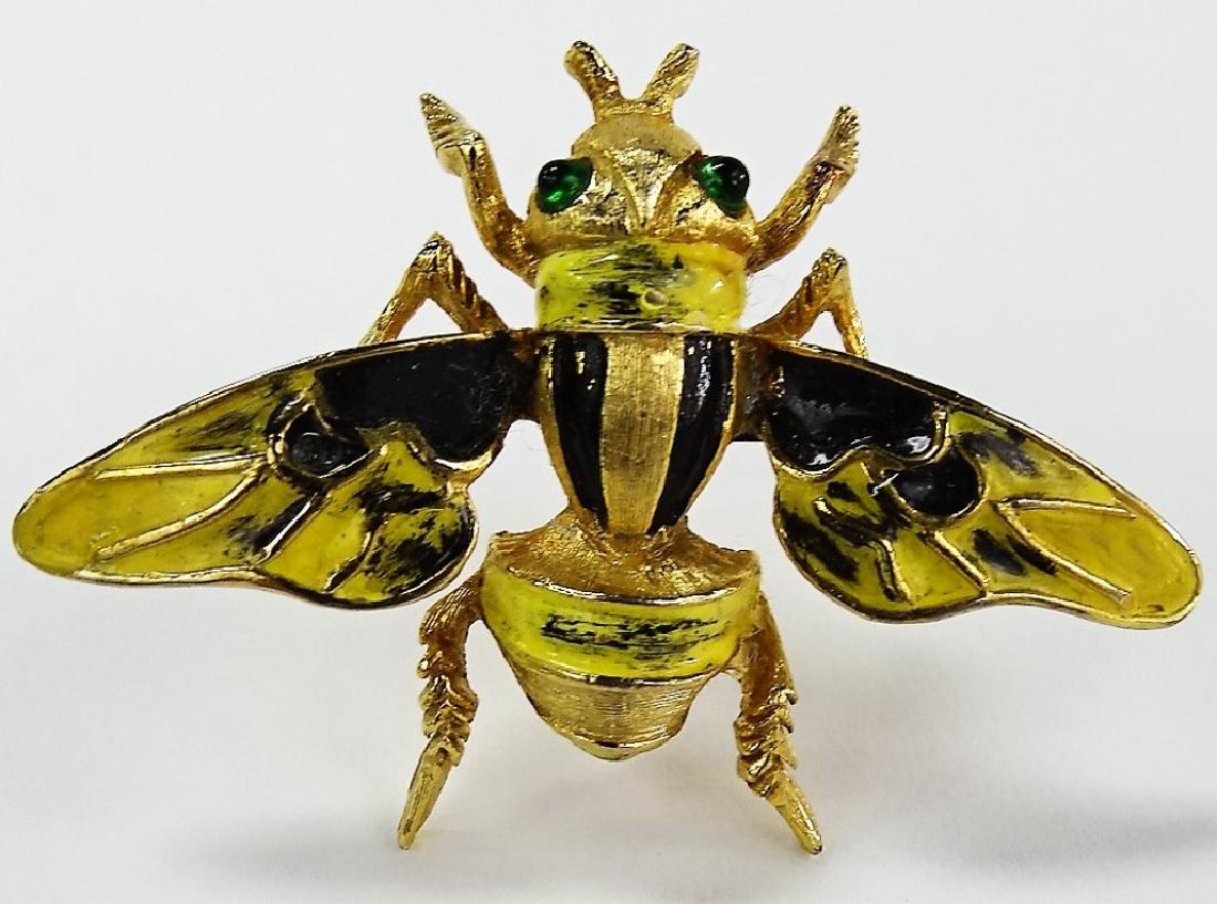 RARE OLEG CASSINI YELLOW JACKET PIN (1 of 2)