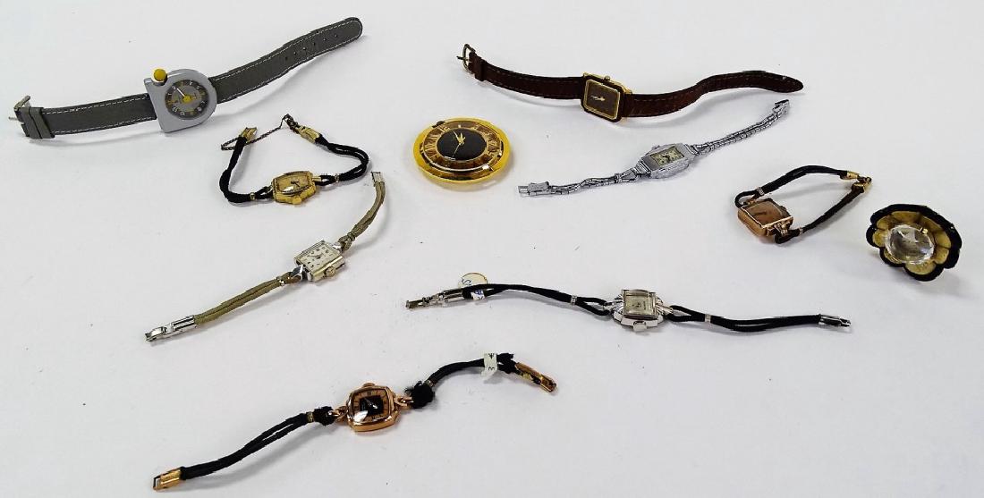 LARGE LOT OF VINTAGE WATCHES: To include a Bulova silver tone watch, a Girard Perregaux gold filled watch, a gold plated Bulova ladies watch, a Hamilton gold filled watch, a Kind and Sons gold filled watch, a Walthum gold plated l