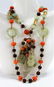 VINTAGE CHINESE BEADED JADE & CORAL NECKLACE
