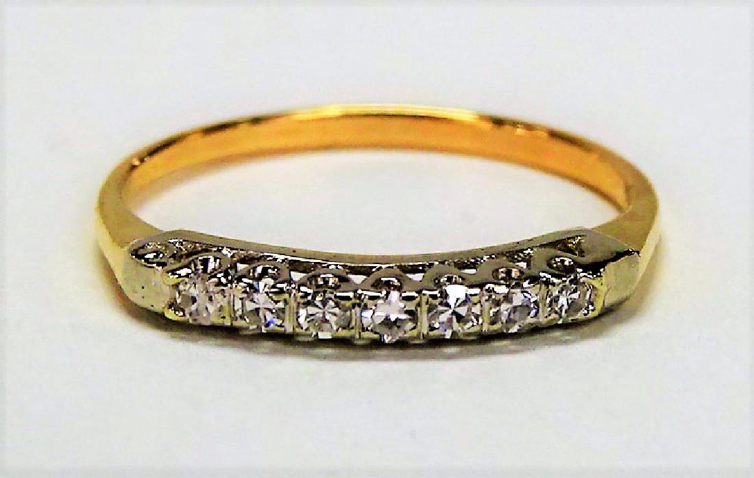 LADIES 14KT YG ESTATE DIAMOND BAND RING (1 of 3)