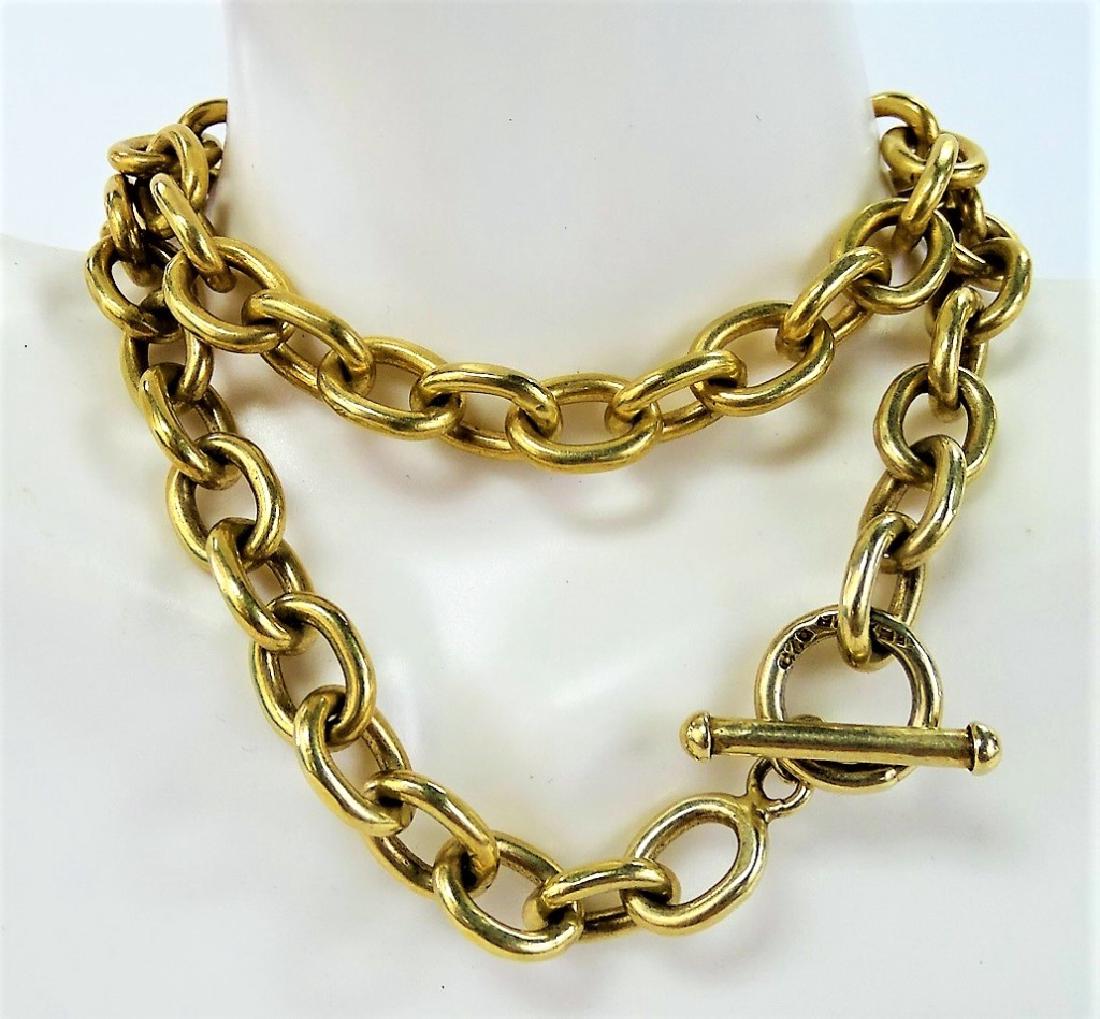 HEAVY MEXICAN STERLING SILVER LARGE LINK NECKLACE (1 of 3)
