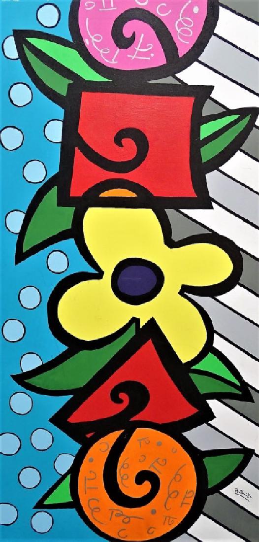 ROMERO BRITTO ACRYLIC/CANVAS POP ART PAINTING (1 of 3)