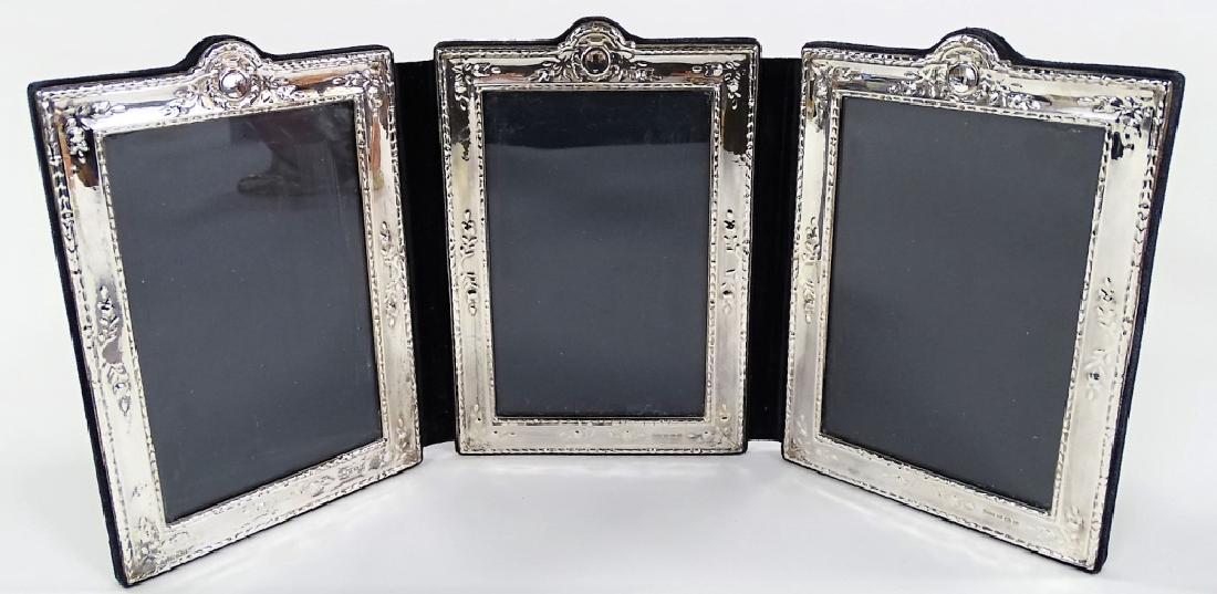 ANTIQUE ENGLISH STERLING TRI-FOLD PICTURE FRAME (1 of 3)