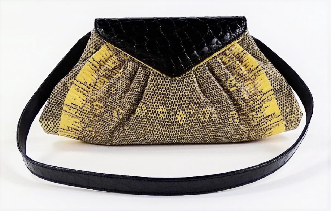 HELENE ITALIAN DESIGNER SNAKESKIN LEATHER HANDBAG (1 of 4)