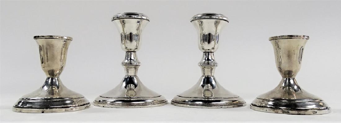 2PRS ANTIQUE WEIGHTED STERLING SILVER CANDLESTICKS (1 of 3)