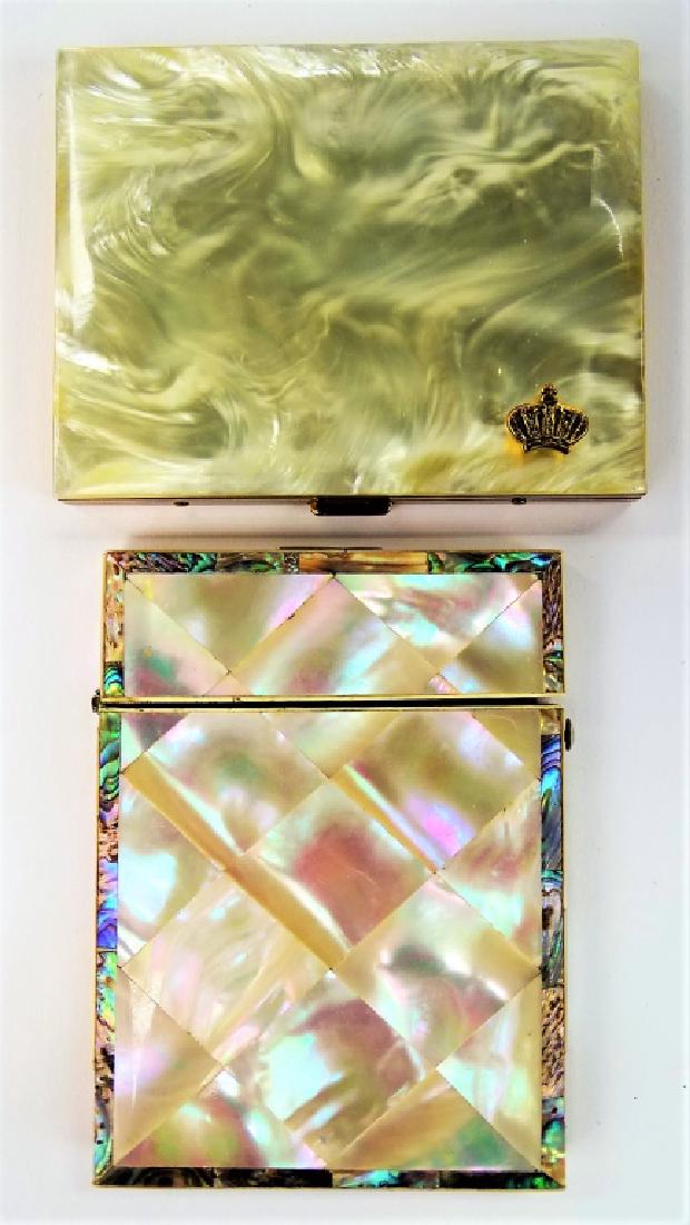LOT OF 2 VINTAGE MOTHER OF PEARL CASES (1 of 2)