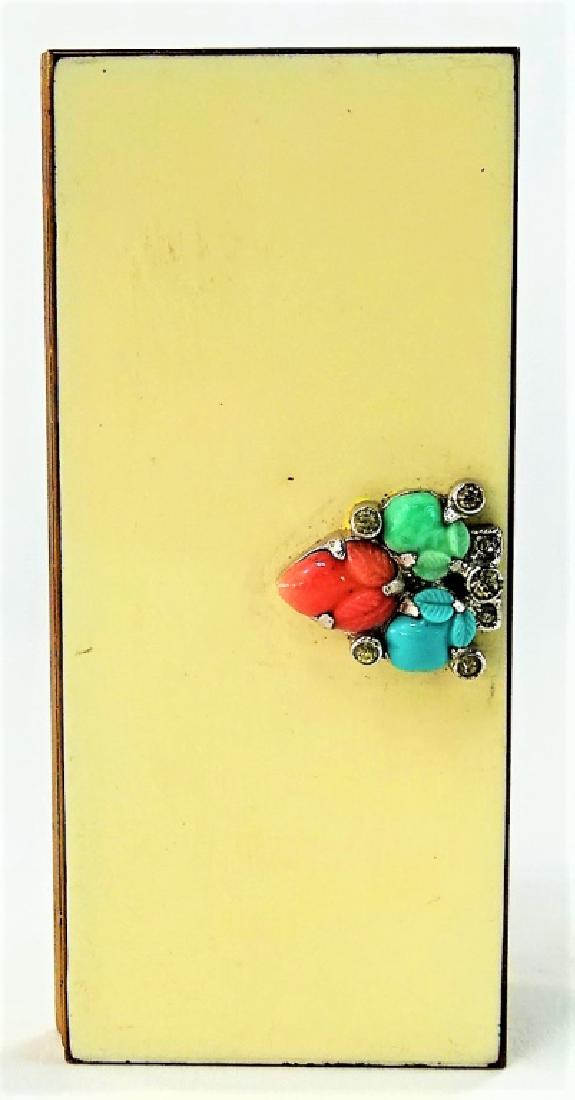 ART DECO VOLUPTE WHITE ENAMELED COMPACT CASE (1 of 3)