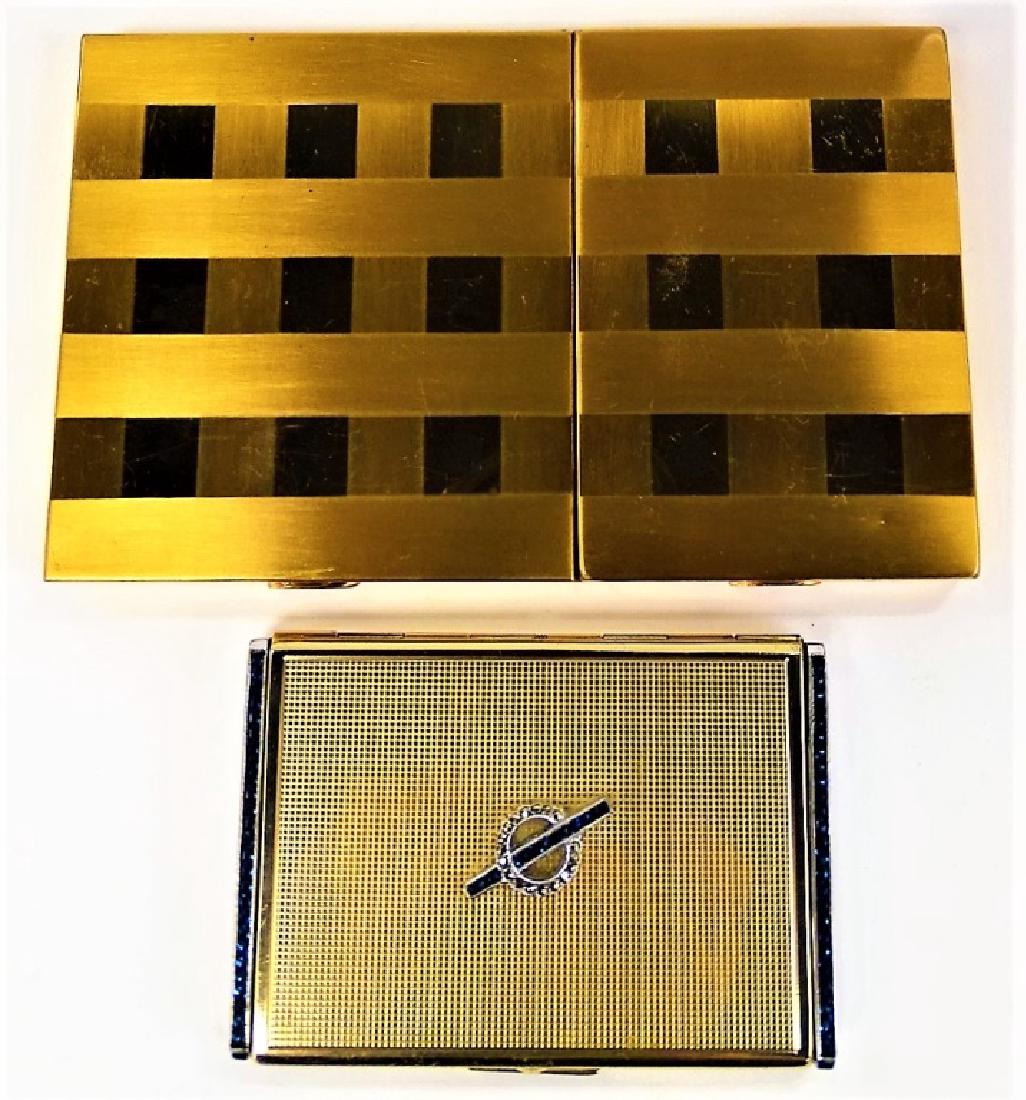 LOT OF 2 DECO GOLDTONE METAL CASES (1 of 4)
