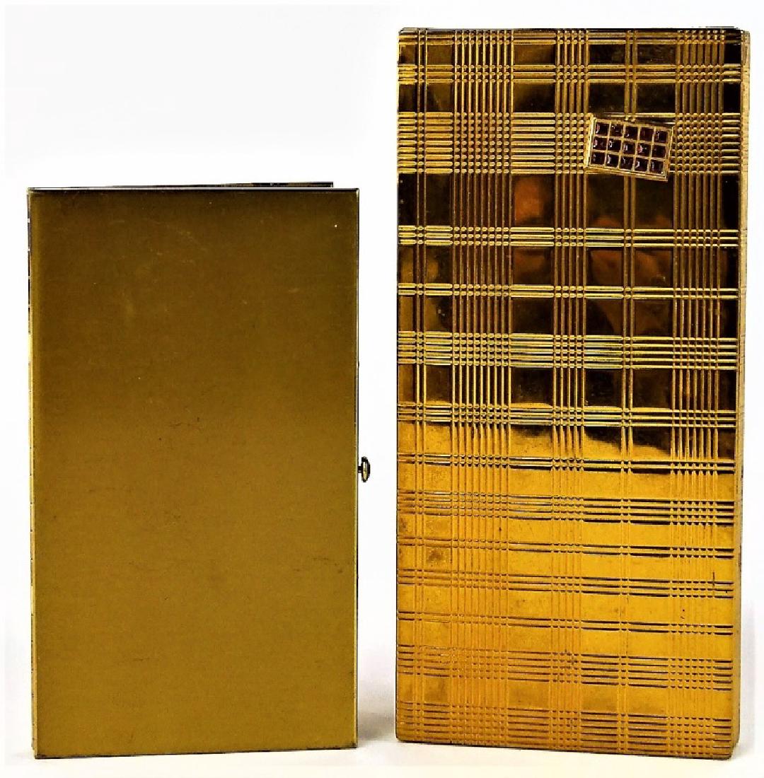 LOT OF 2 VINTAGE GOLDTONE METAL CIGARETTE CASES (1 of 5)