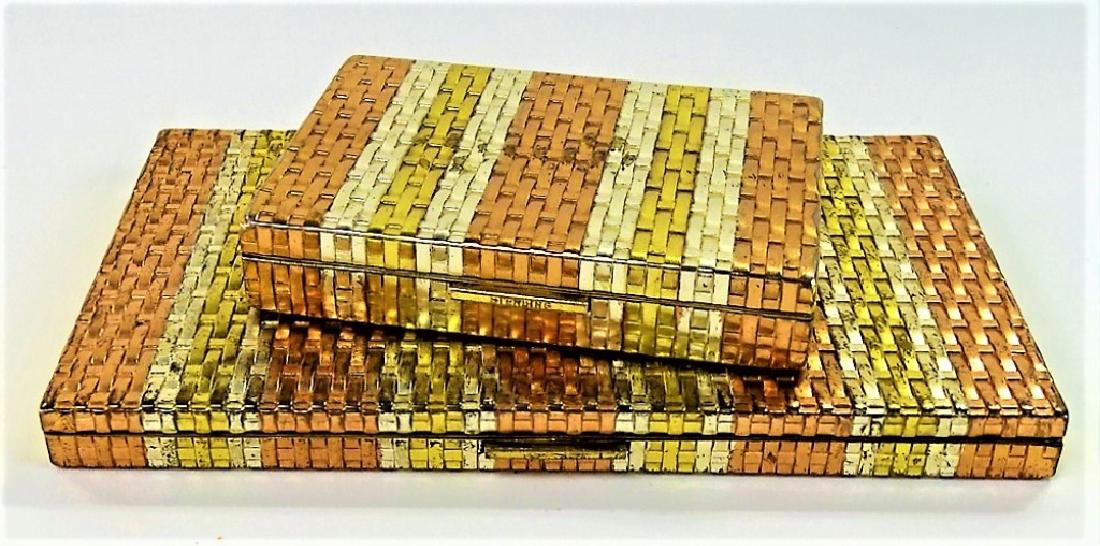 LOT OF 2 EVANS THREE TONE DECO METAL CASES (1 of 4)