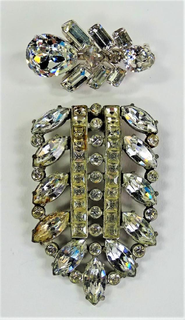 ENICHE + EISENBERG SILVER TONE W/ RHINESTONE CLIPS (1 of 2)