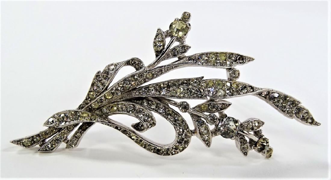TRIFARI PHILIPPE SLVR TN W/ RHINESTONE FLORAL PIN: Shipping to be $15. We will combine with price.