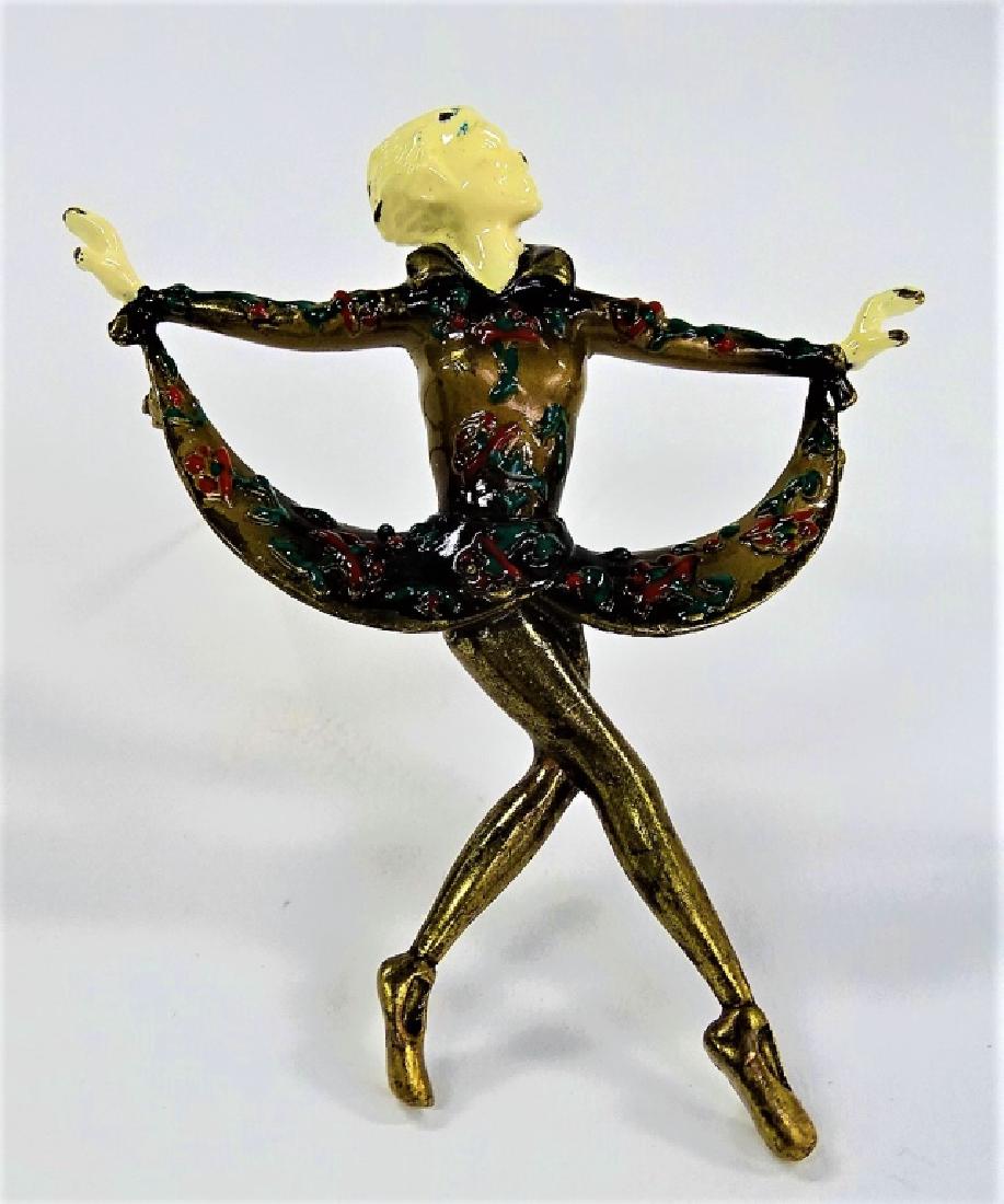 ARTDECO BRNZ TN W/ ENAMEL BALLERINA PIN (1 of 2)