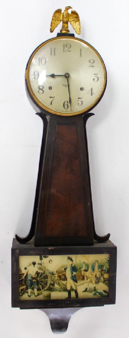 ANTIQUE GILBERT '1807' WALNUT CASE BANJO CLOCK (1 of 4)