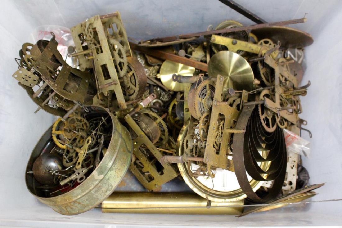 LARGE BOX LOT OF MISC. CLOCK PARTS & KEYS (1 of 2)