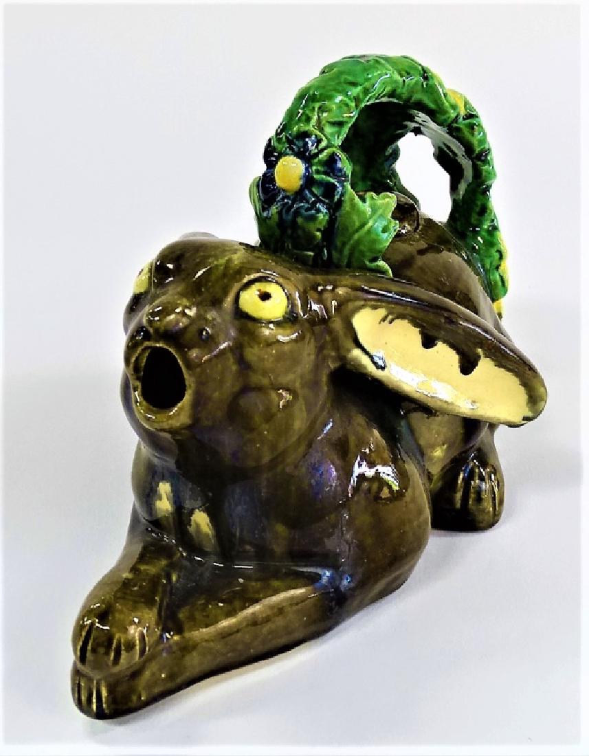 VINTAGE PORTUGEESE MAJOLICA BUNNY RABBIT TEA POT (1 of 5)