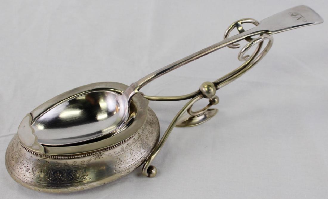 RARE VICTORIAN SOLID SILVER SPOON WARMER LONDON (1 of 6)