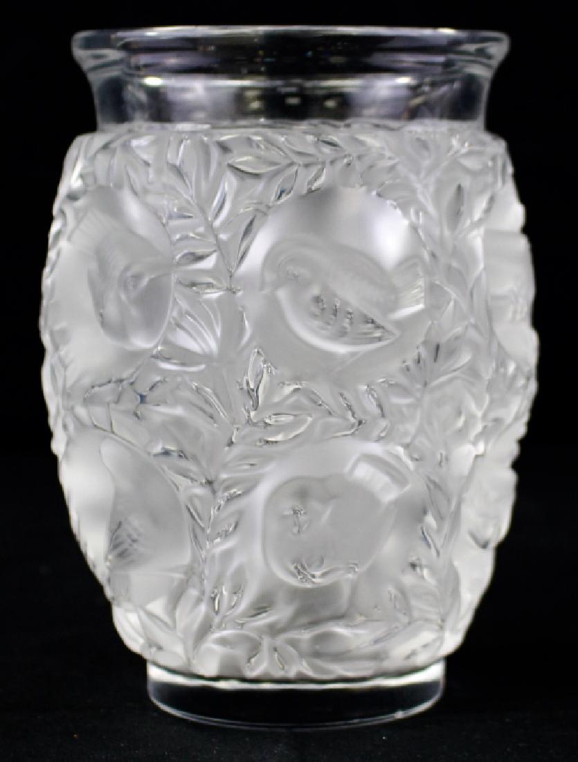LALIQUE LARGE BAGATELLE SPARROW VASE (1 of 4)