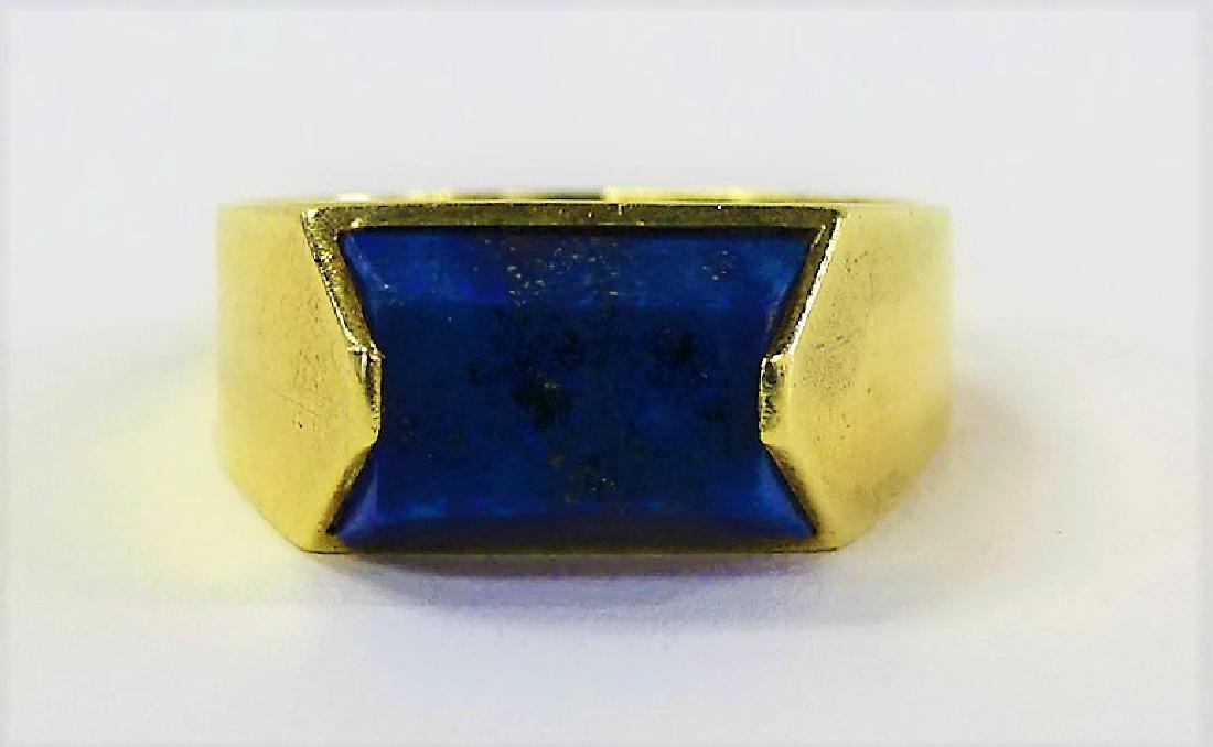 MENS 14KT YELLOW GOLD & LAPIS LAZULI RING (1 of 5)