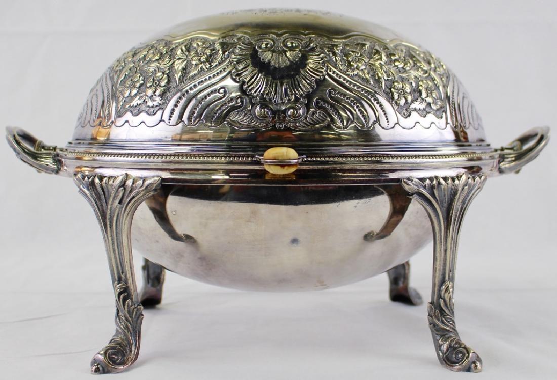 LARGE SILVER PLATE ROLLOVER VEGETABLE SERVER (1 of 4)