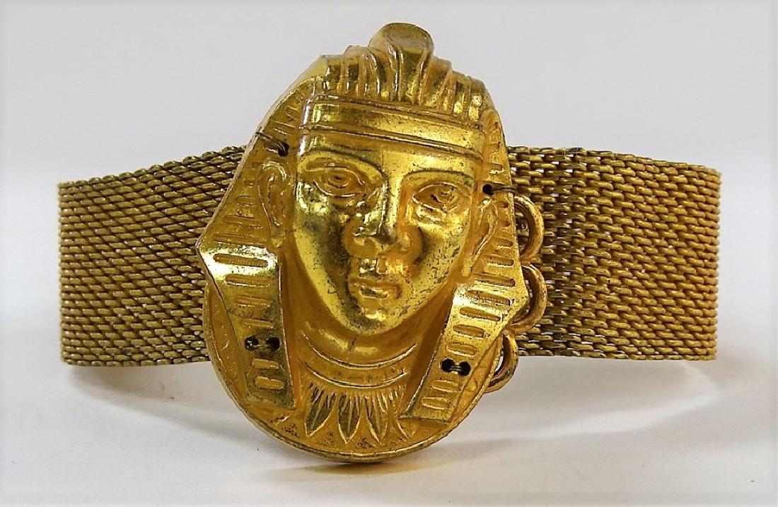 MIRIAM HASKELL EGYTIAN GLD TN MESH BRACELET: Shipping to be $15 US. We will combine w/ price.