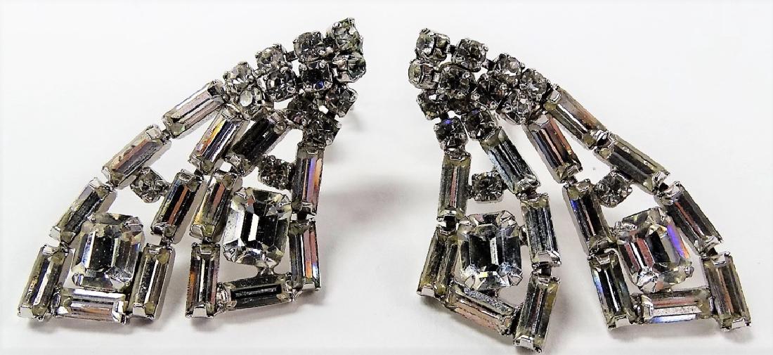 KRAMER OF NY PAIR OF SILVER TONE LONG EARRINGS (1 of 2)