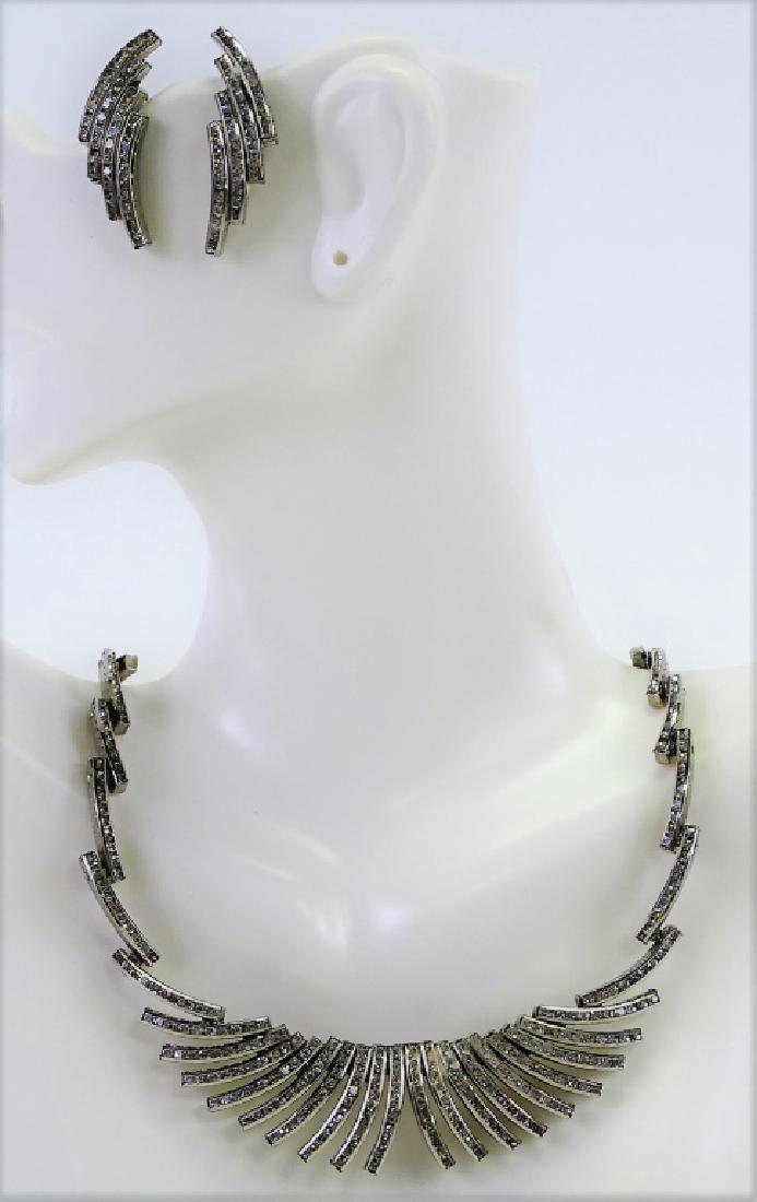 GERMAN SILVER NECKLACE EARRING SUITE (1 of 2)