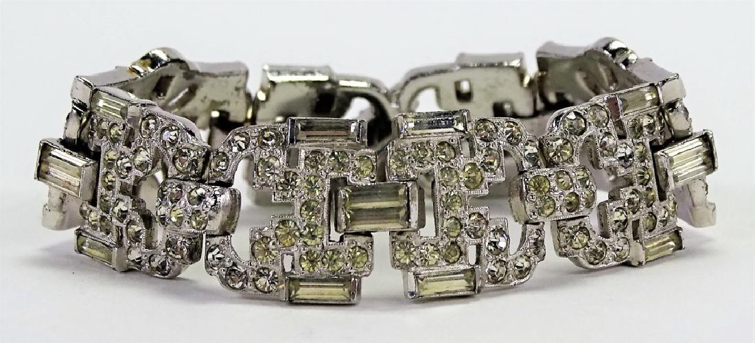 DECO MAZER BROS SILVERTONE RHINBESTONE BRACLET: about 6 1/2" long shipping to be $15 plus ins u.s. we will combine shipping for multiple lots