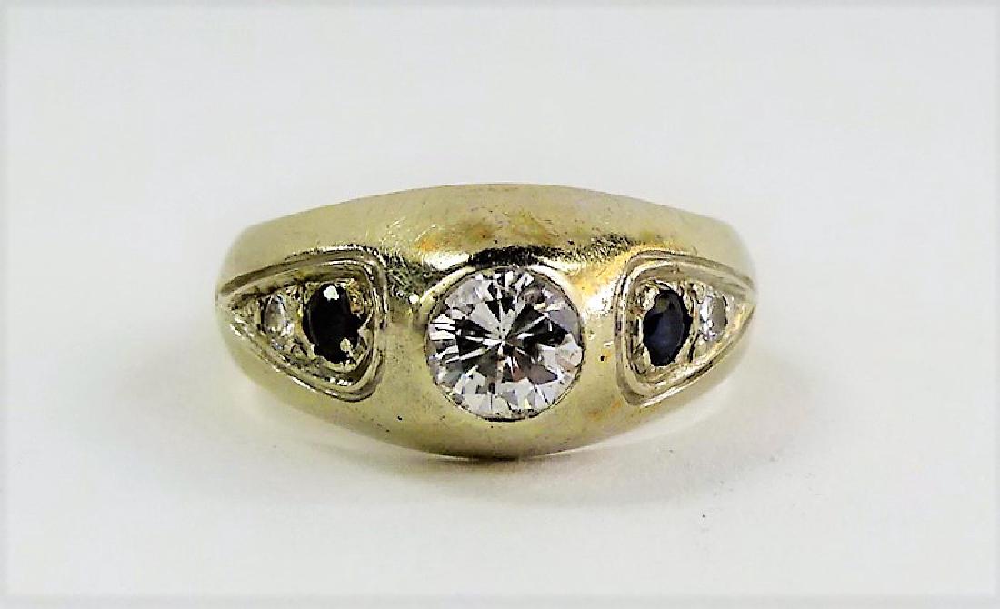 LADIES FANCY 14KT WG DIAMOND & SAPPHIRE RING (1 of 4)