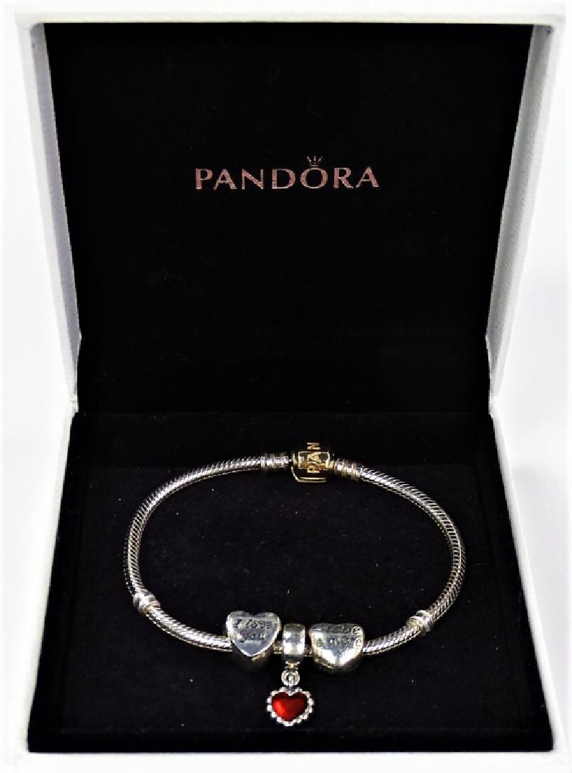 PANDORA STERLING & 14KT YG MULTI CHARM BRACELET (1 of 3)