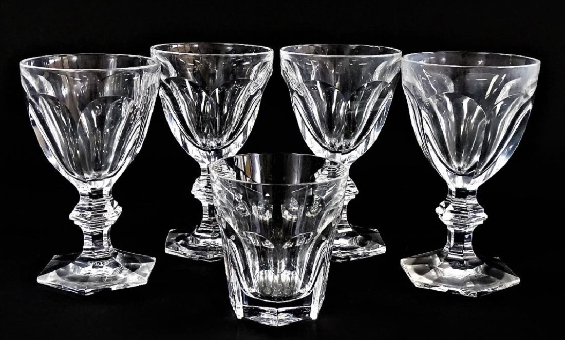 LOT OF 5 BACCARAT FRANCE CUT CRYSTAL GLASSES (1 of 3)