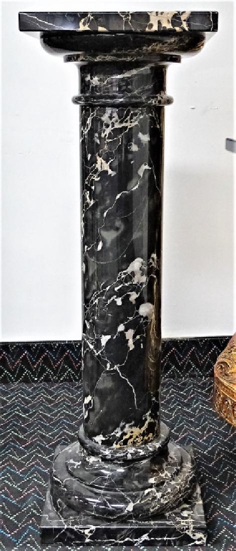 LARGE BLACK MARBLE PEDESTAL (1 of 1)